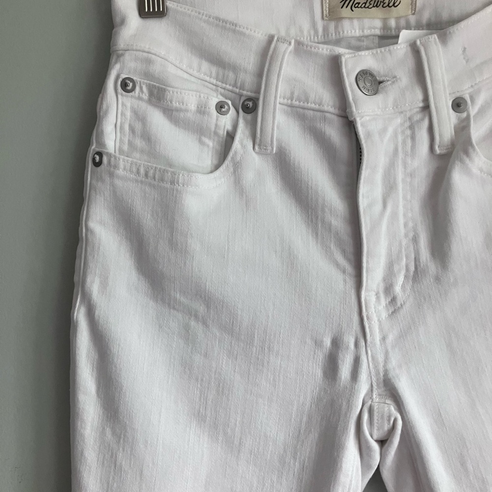 MADEWELL White Mid Rise Kickout Crop Jeans Size 24P - Picture 5 of 16